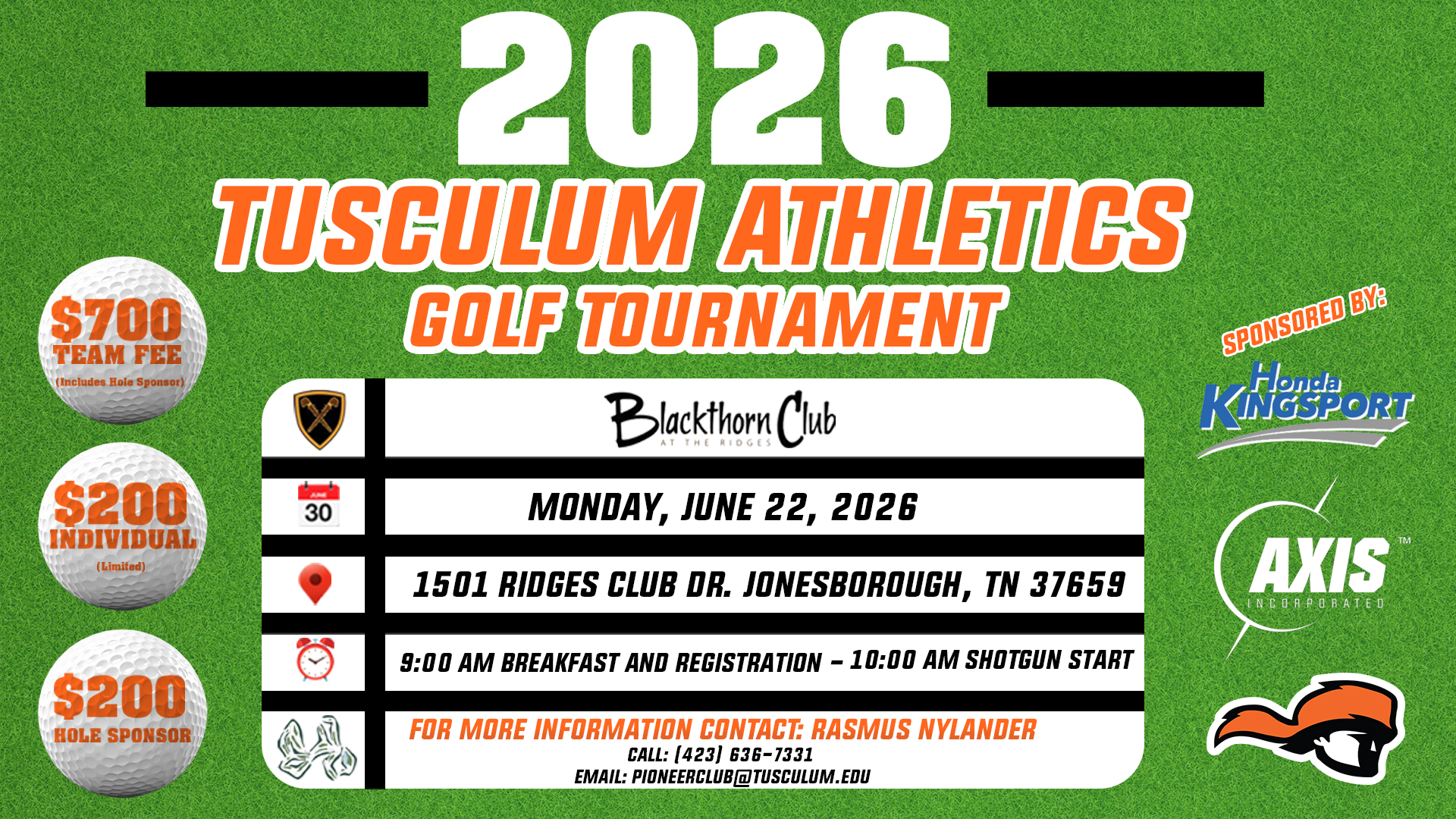Athletics Golf Tournament set for June 22 at Blackthorn Club