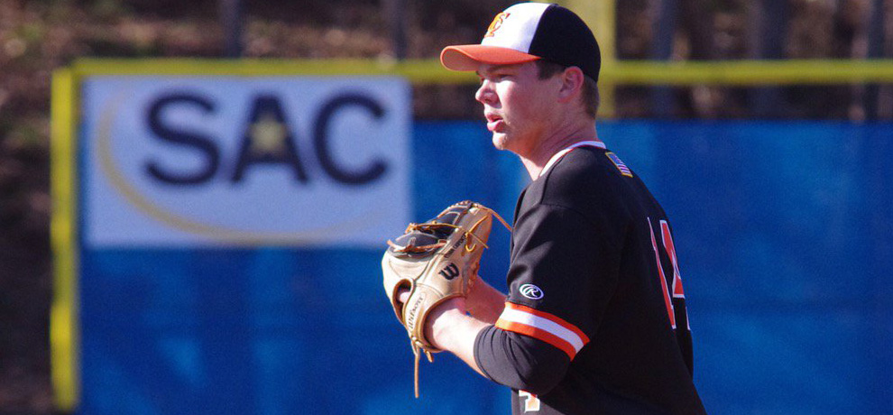 Ethan Carpenter pitched his third career shutout in TC's 3-0 win over Mars Hill Saturday (photo by Chris Lenker)