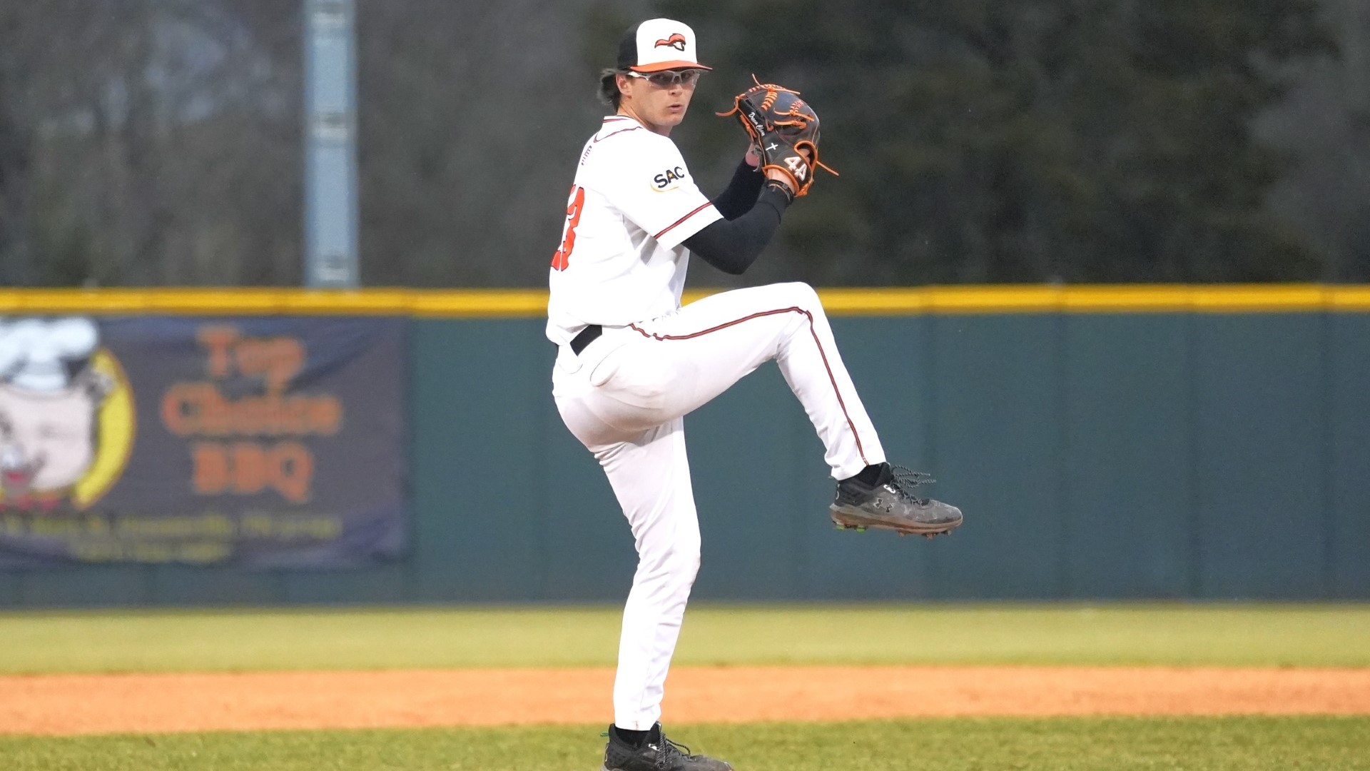 Phillip Miller pitched six strong innings to secure the win in Saturday's opener against Limestone.