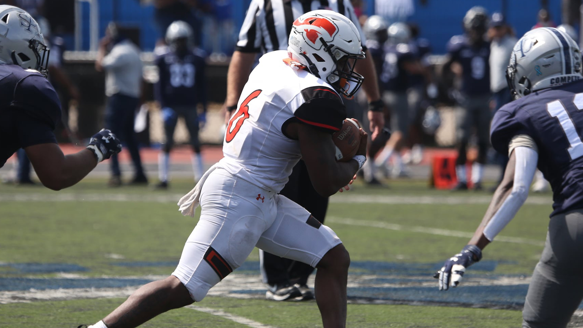 Maurice Gomillion ran for 101 yards and two touchdowns against St. Augustine's (photo by TU Athletic Communications)