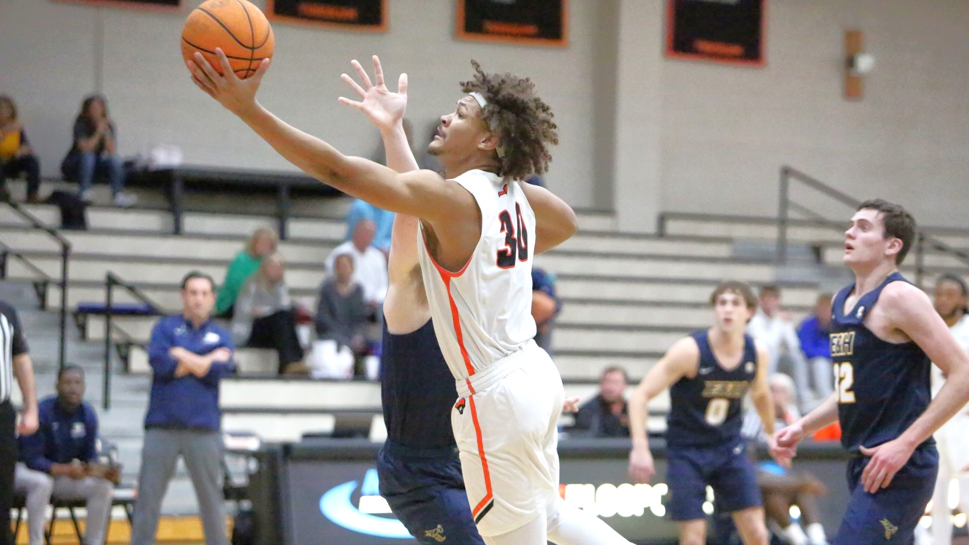 Malachi Hale scored a game-high 21 points in Tusculum's 92-82 home win over Emory & Henry (photo by Dom Donnelly)