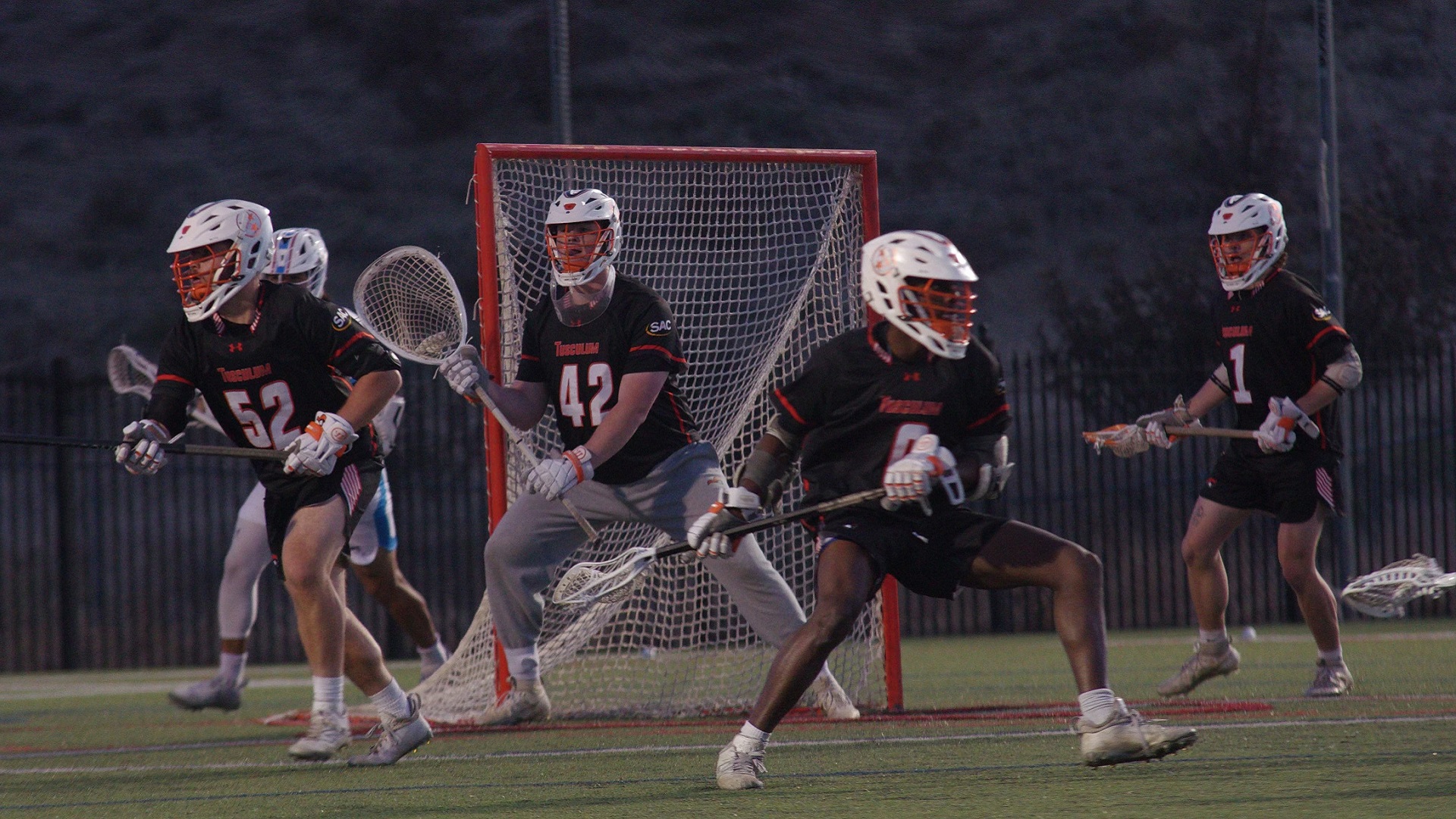 The Pioneer defense was hard at work in Tuesday's game at CSU Pueblo (photo by Chris Lenker)