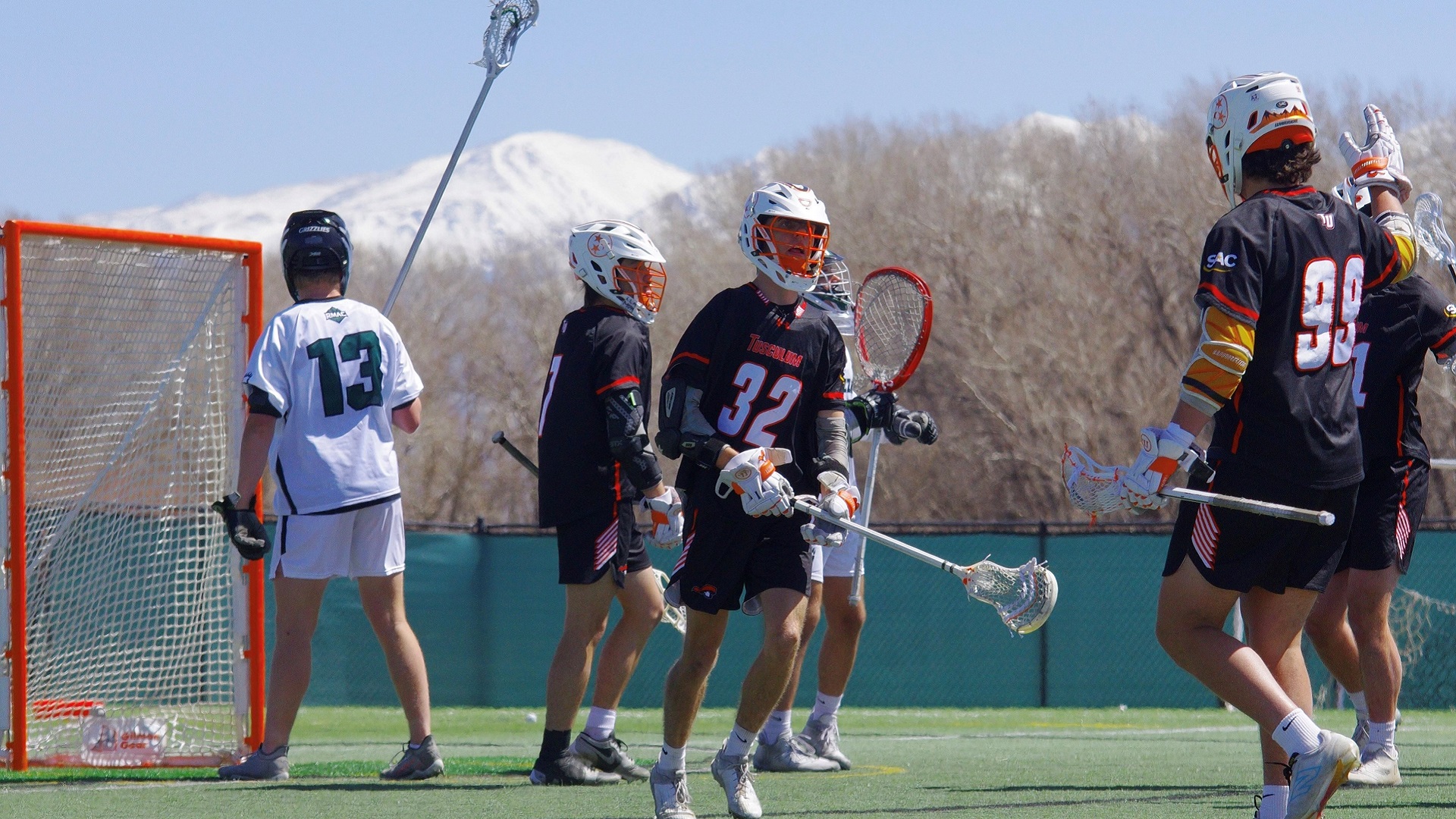 Chase Penner celebrates one of his six goals against Adams State (photo by Chris Lenker)