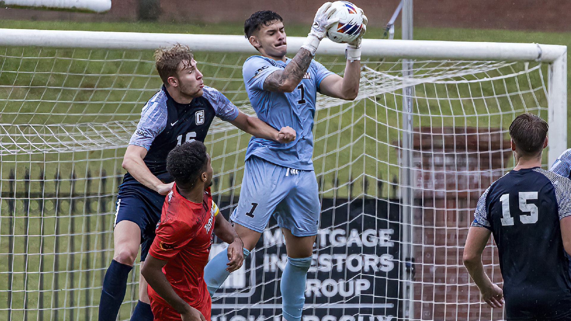 Nicolas Leite recorded his fourth shutout of the season in the victory over Coker (photo by Chuck Williams)