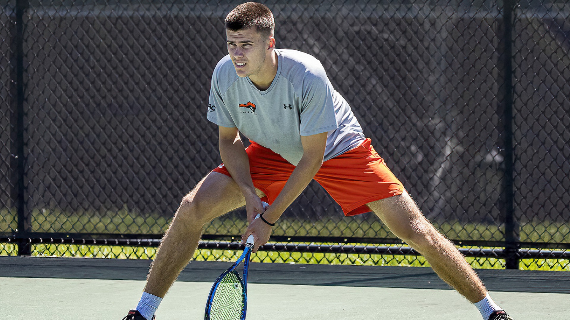 Nemanja Subanovic earned a straight-set win at #2 singles for the Pioneers (photo by Chuck Williams)