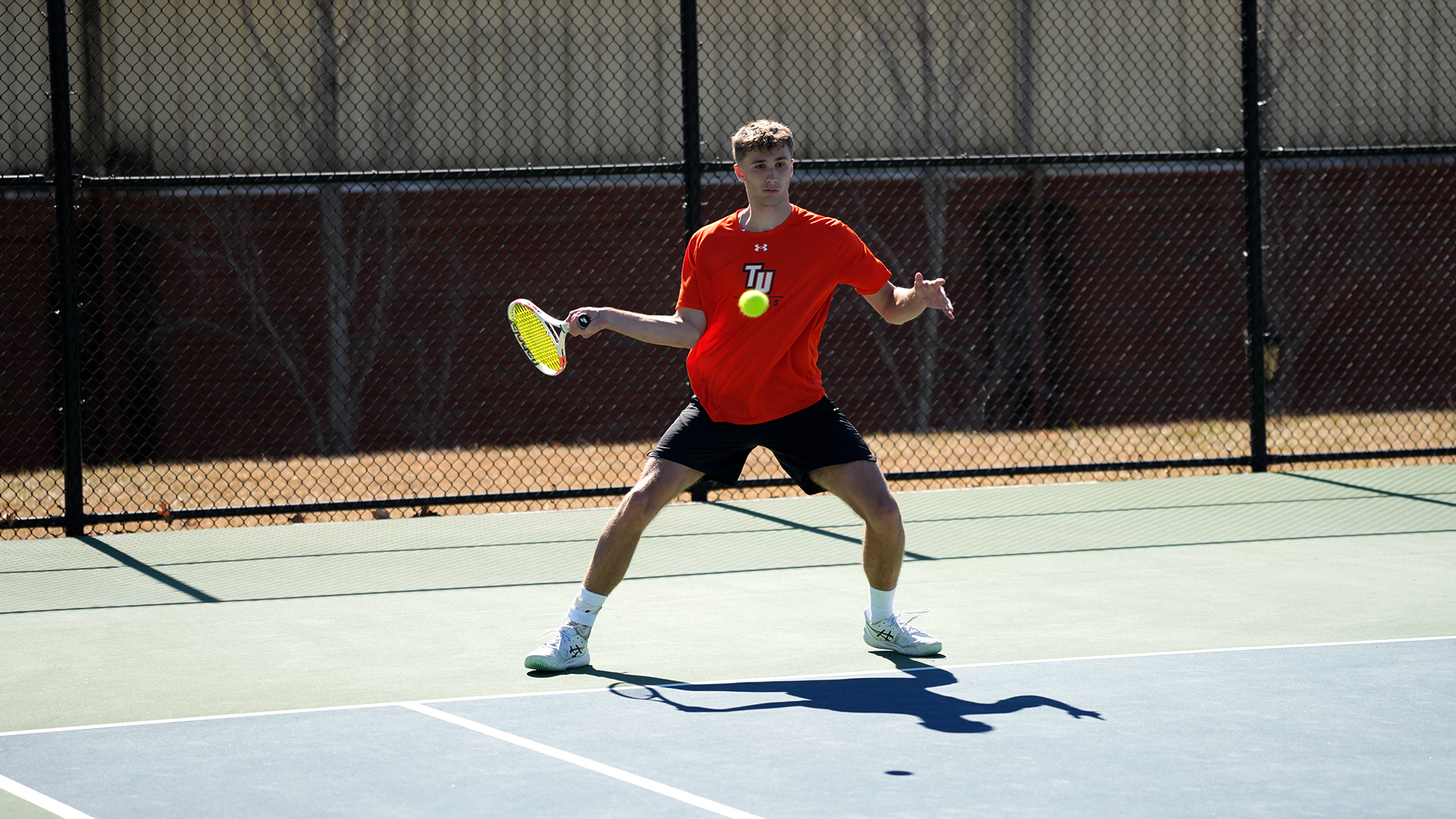 Will Gee was a three-set winner in singles for the Pioneers against North Georgia (photo by Joe Yates)
