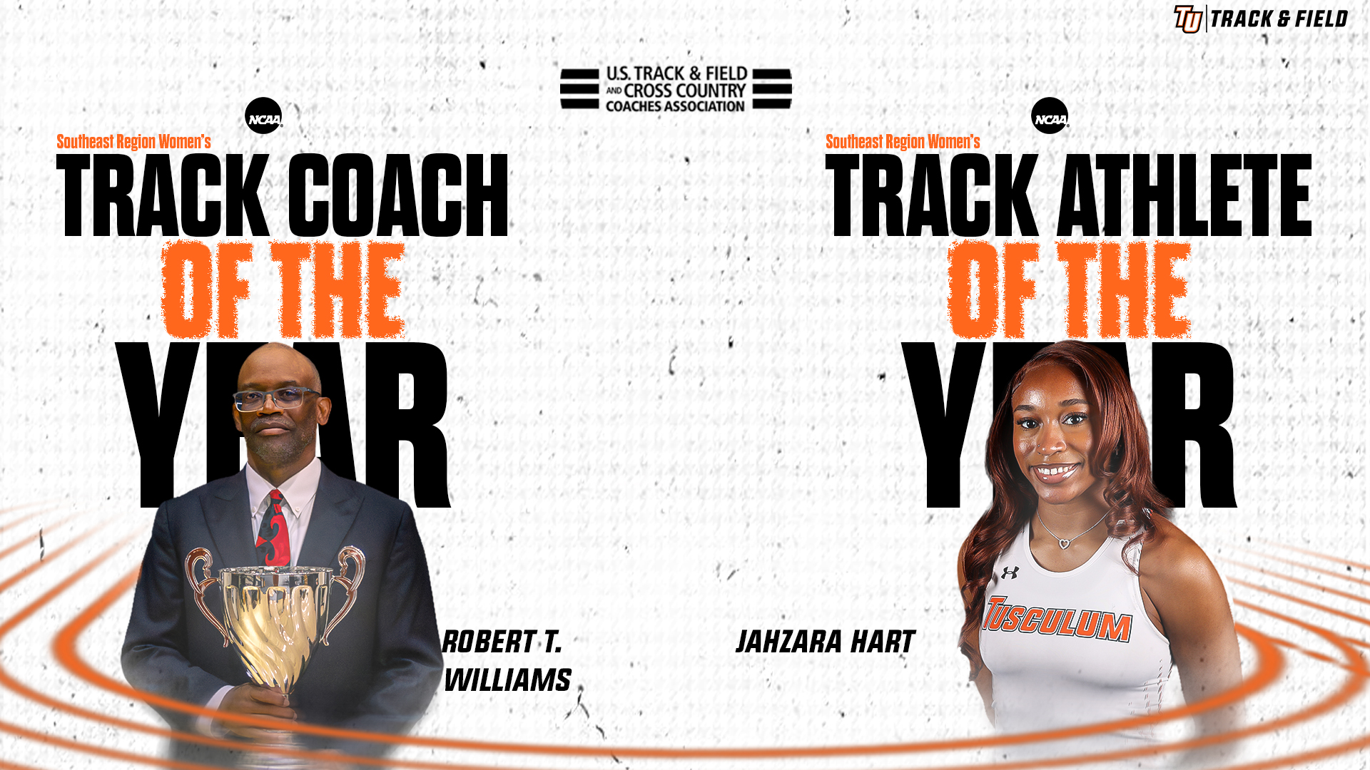 Hart, Williams earn Regional Awards from USTFCCCA