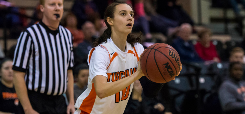 Sydney Wilson scored 11 points, while posting career-highs with 8 rebounds and 6 steals in Tusculum's 59-50 SAC win over Coker