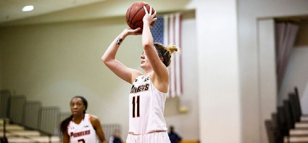 Kasey Johnson posted her third double-double of the season with 17 points and 10 rebounds
