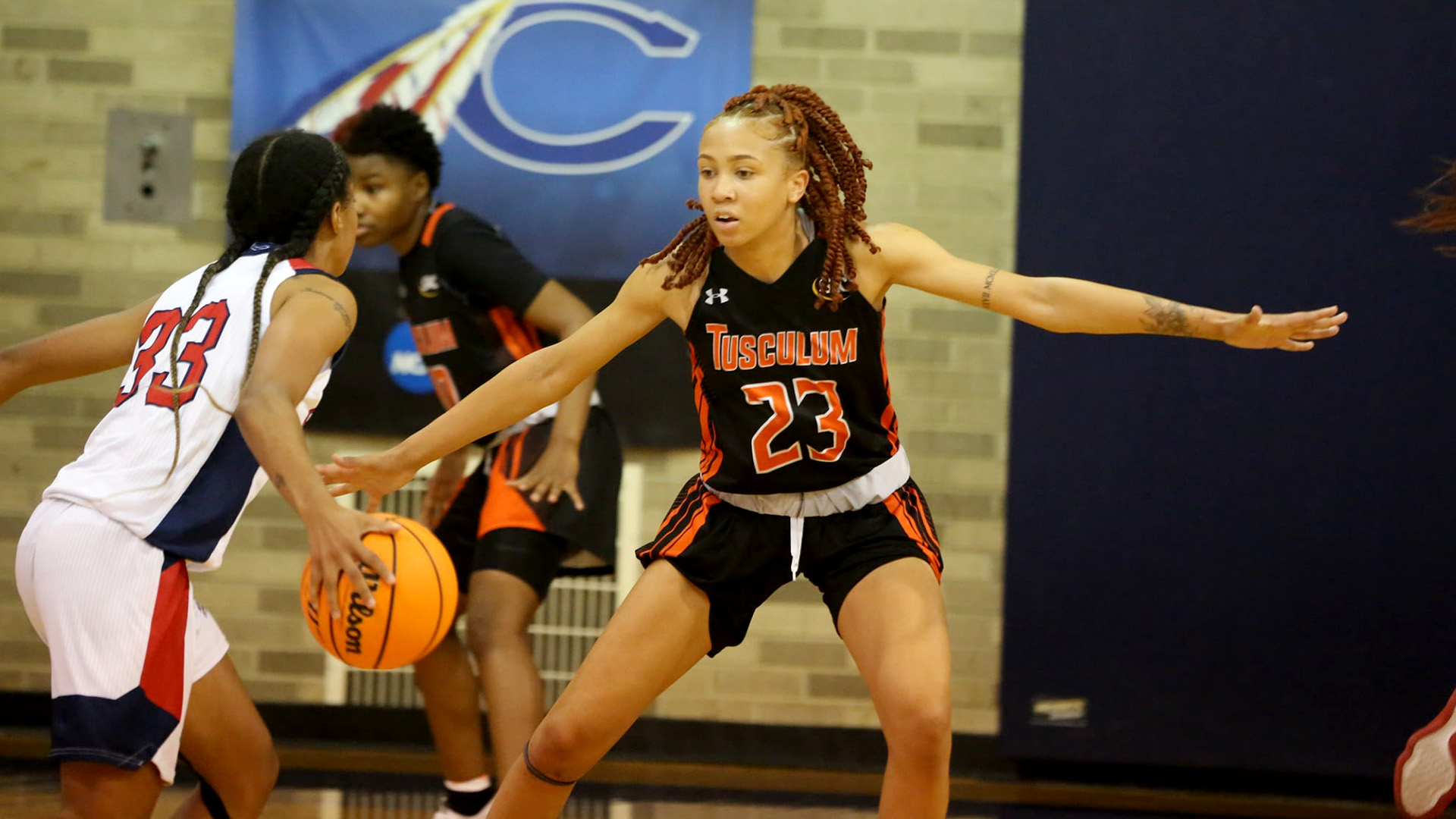 Mya Belton finished with 11 points, eight rebounds and four blocked shots against Catawba (photo by TU Athletic Communications)