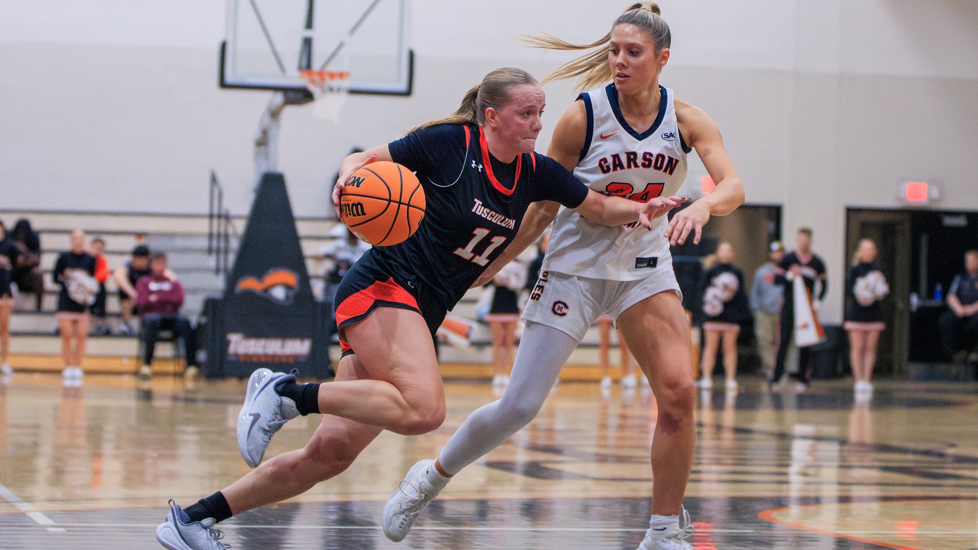 Abbi Douglas finished with a season-high 23 points along with seven rebounds against Carson-Newman (photo by Kari Ham)