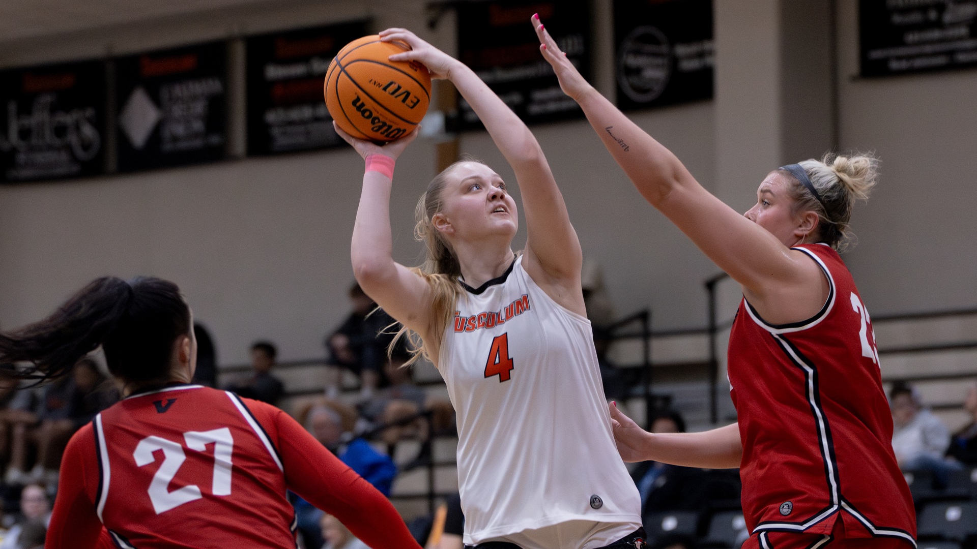 Julia Szwichtenberg had eight points and a game-high eight rebounds against UVA Wise (photo by Kari Ham)
