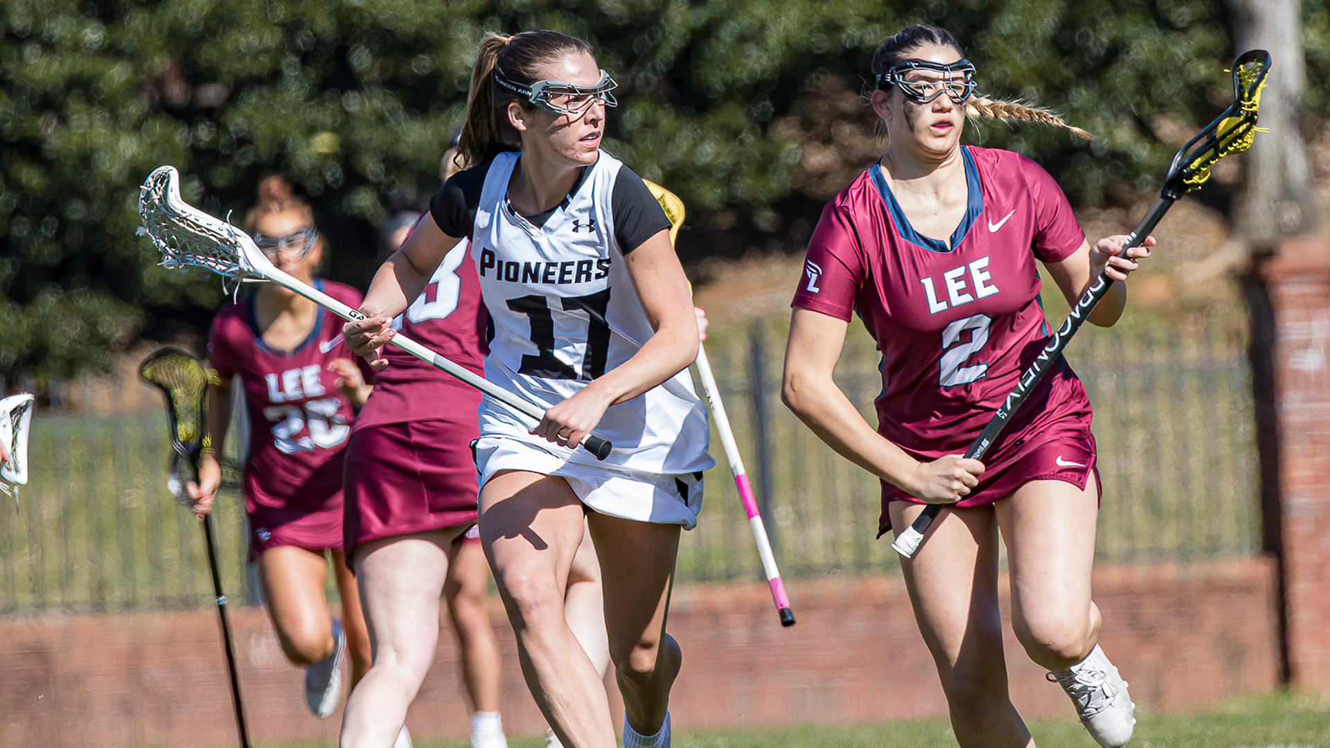 Tia Daniel scored three goals in the season opener vs. Lee (photo by Chuck Williams)