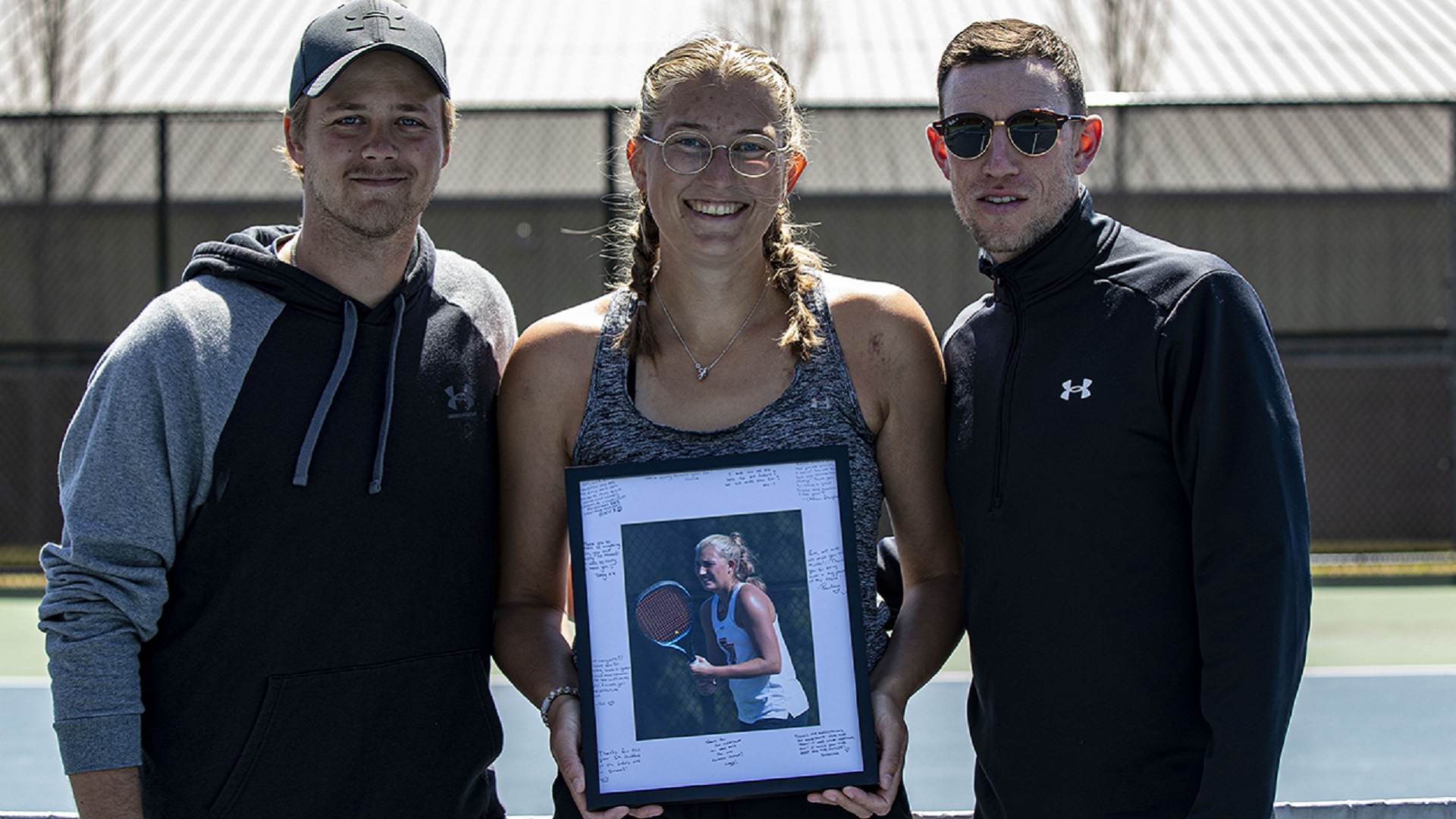 Senior Emilie Hansen celebrates Senior Day prior to the start of Sunday's match (photo by Chuck Williams)
