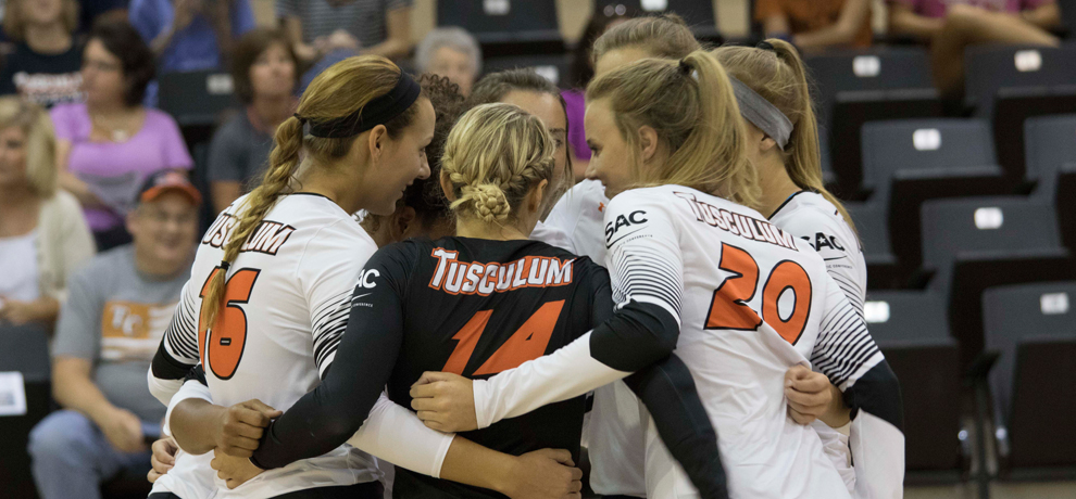 Queens volleyball rallies to 3-2 win over Tusculum